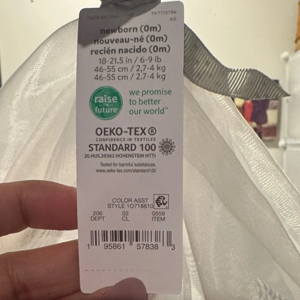 Carter's Cream and Gray Garment Bag